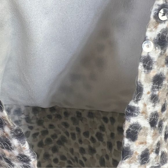 Ann Taylor Size Medium Black & Tan Animal Print Tank Top w/Clear Sequins - Picture 6 of 8